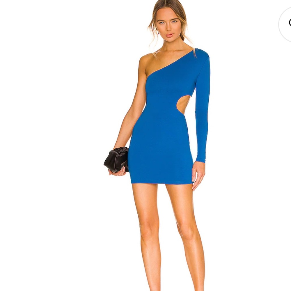 Blue cut out dress
